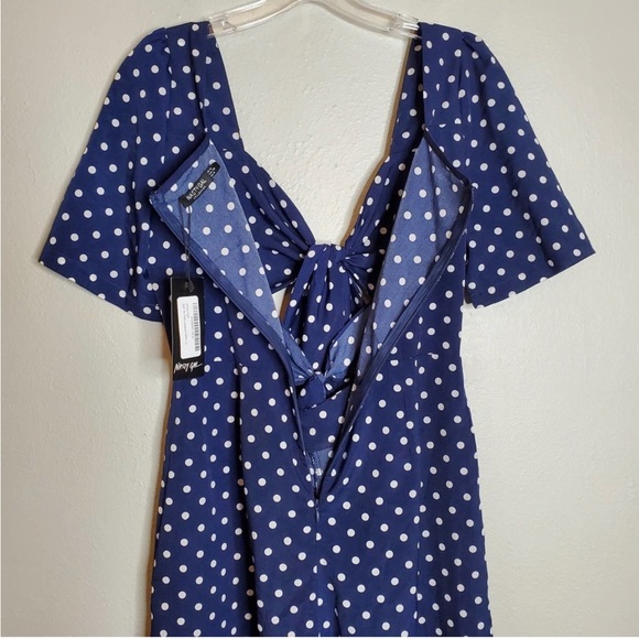 Nasty Gal Blue and White Polka Dot Jumpsuit - Picture 6 of 8